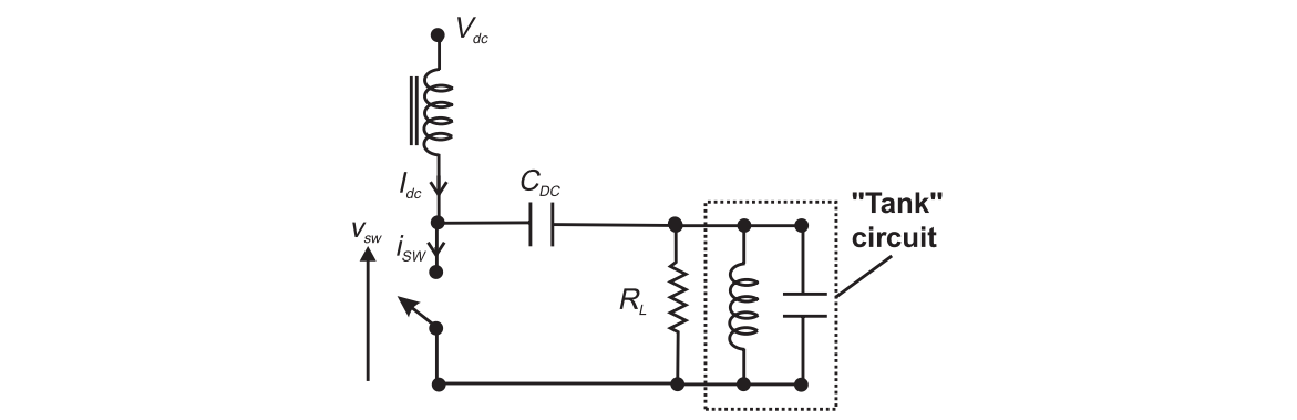 Switching amplifier with harmonic short