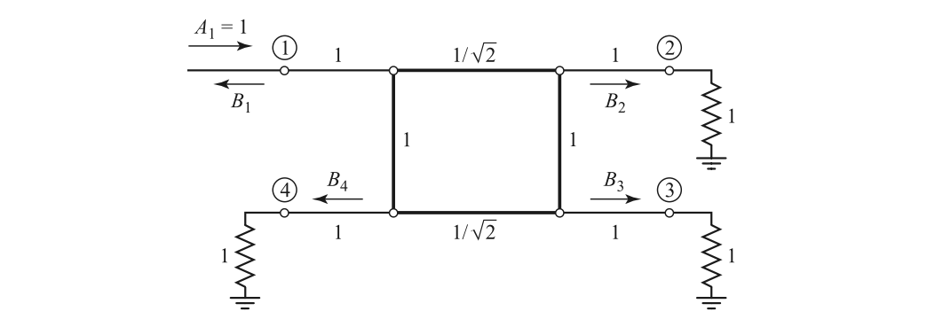 Normalized schematic of the quadrature hybrid