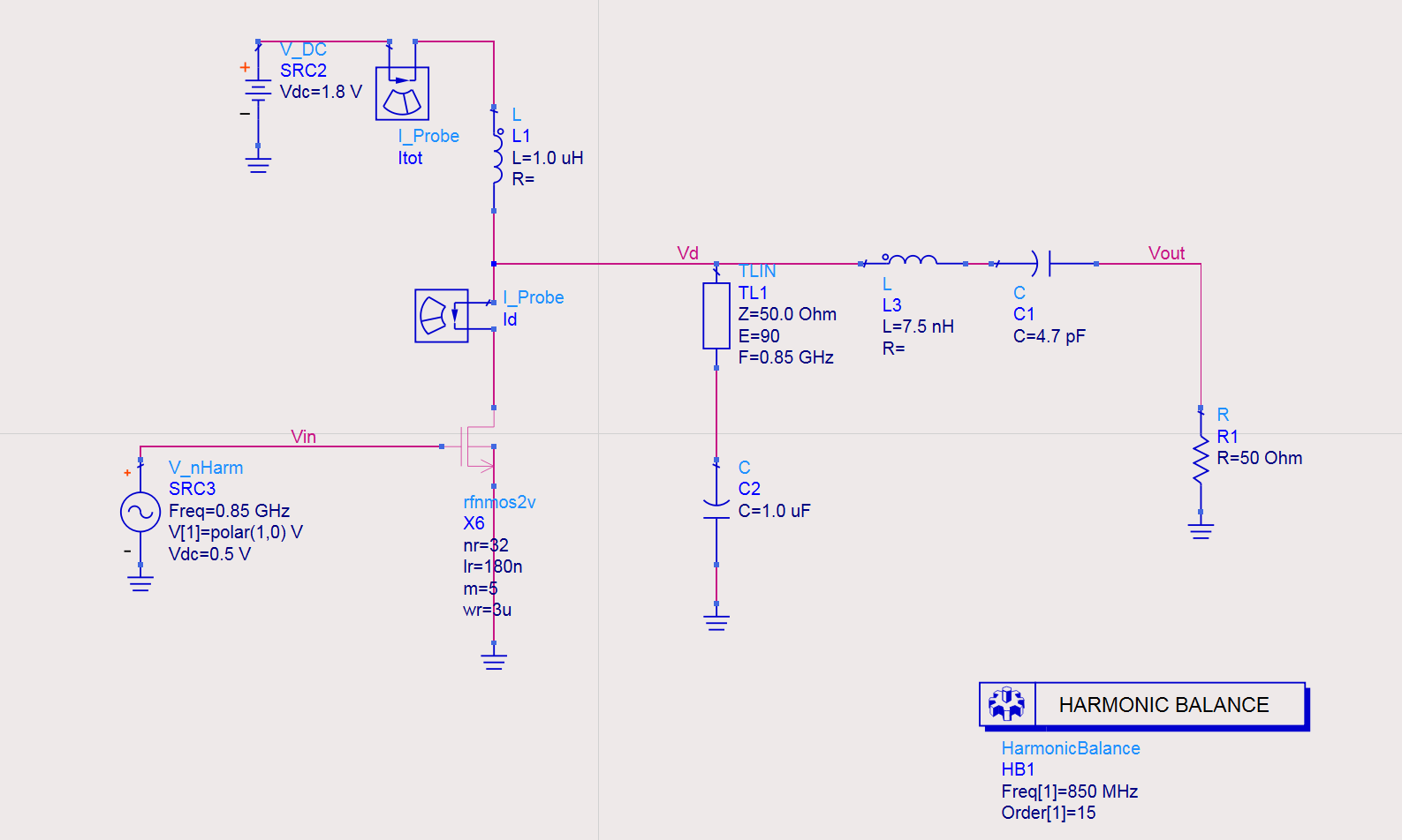 Class FD amplifier schematic